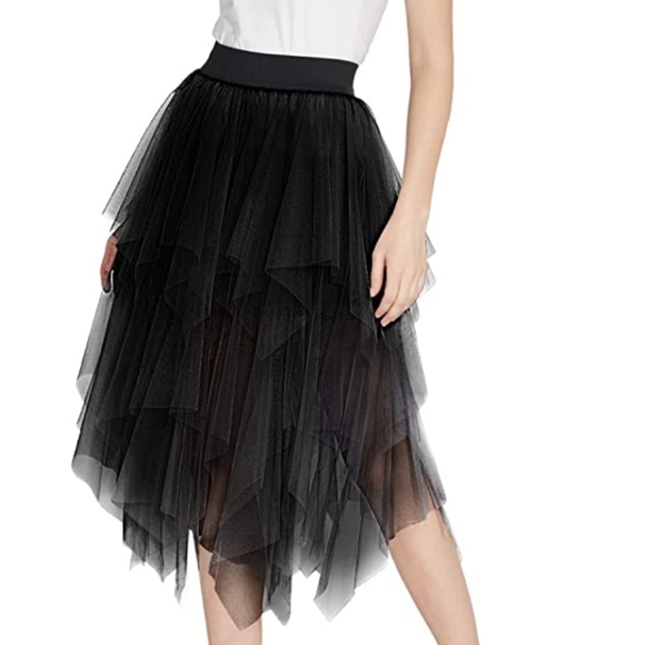 Women's skirt Mesh Layered Tulle Skirt Sheer Tutu - Picture 3 of 3